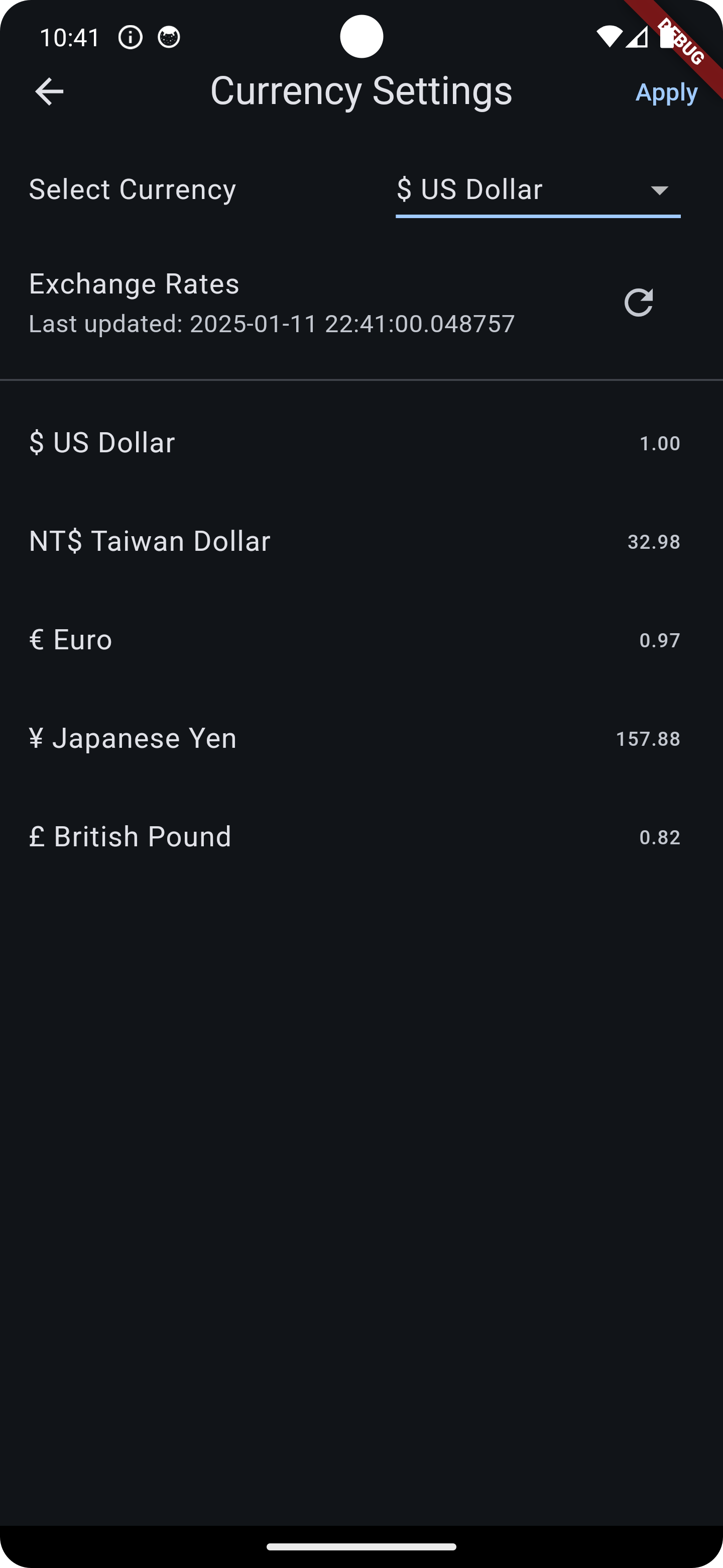 Currency Settings