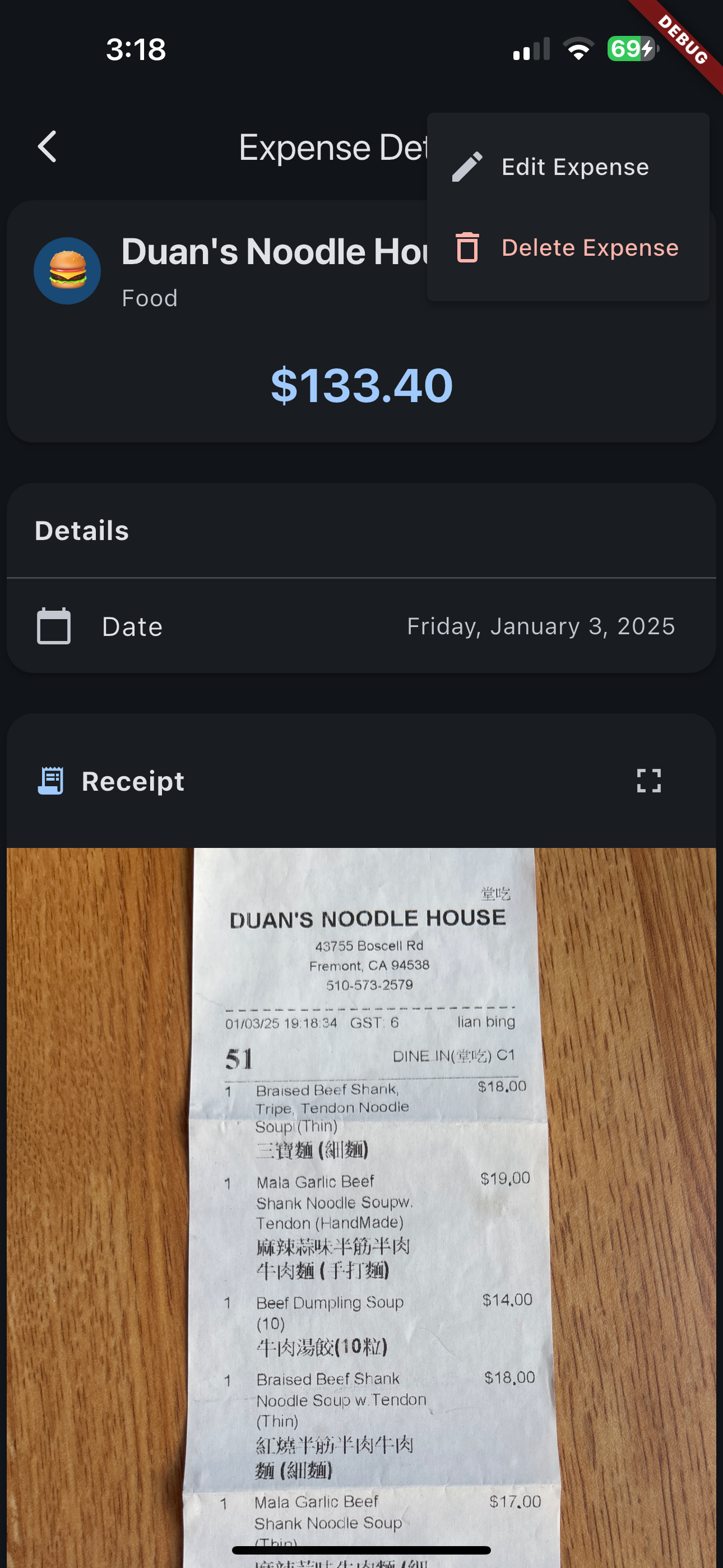 Expense Detailed View