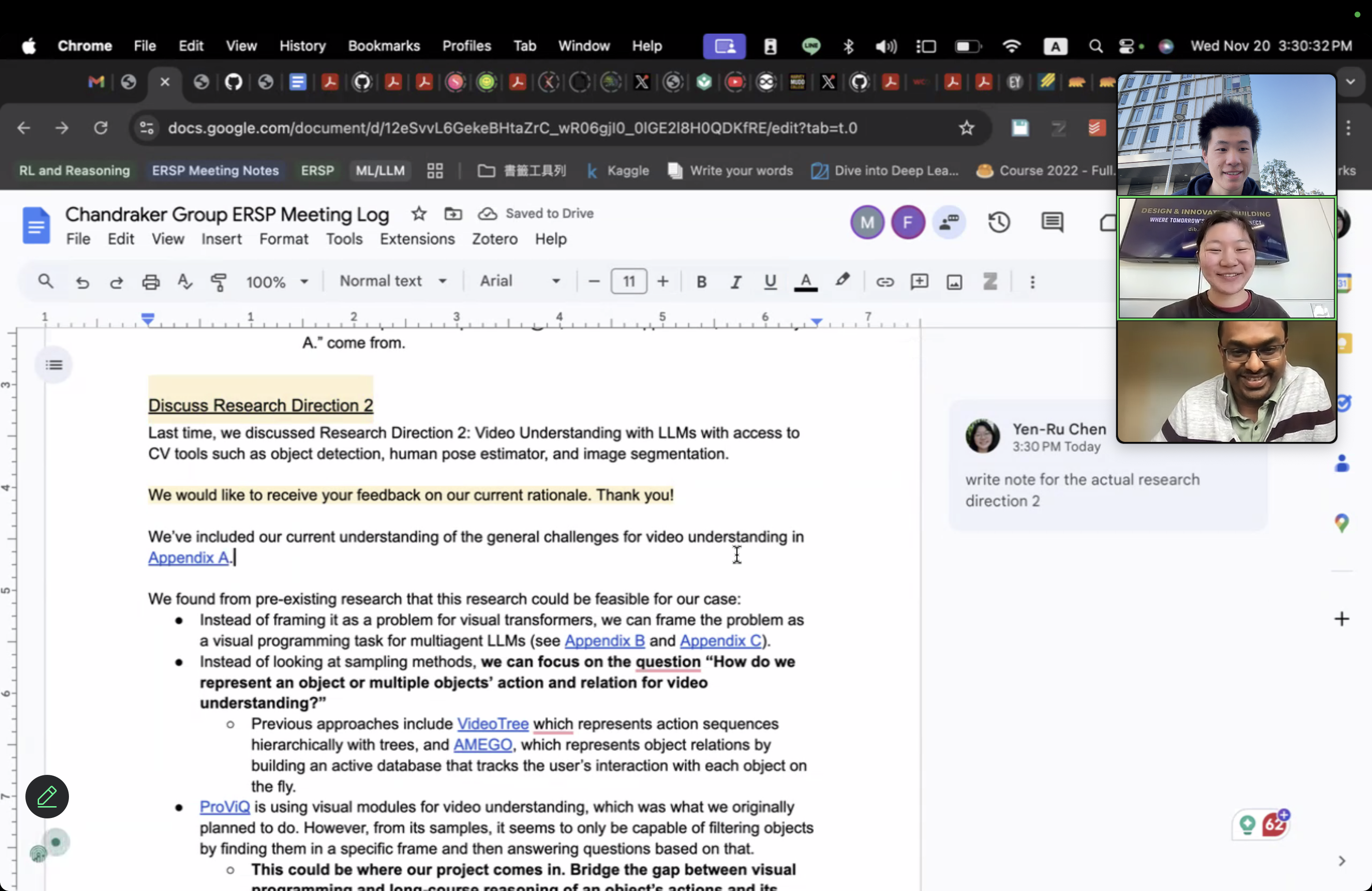 ERSP team meeting screenshot 2